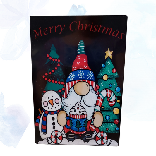 Merry Christmas Gnome-Snowman-Trees Shelf Sitter