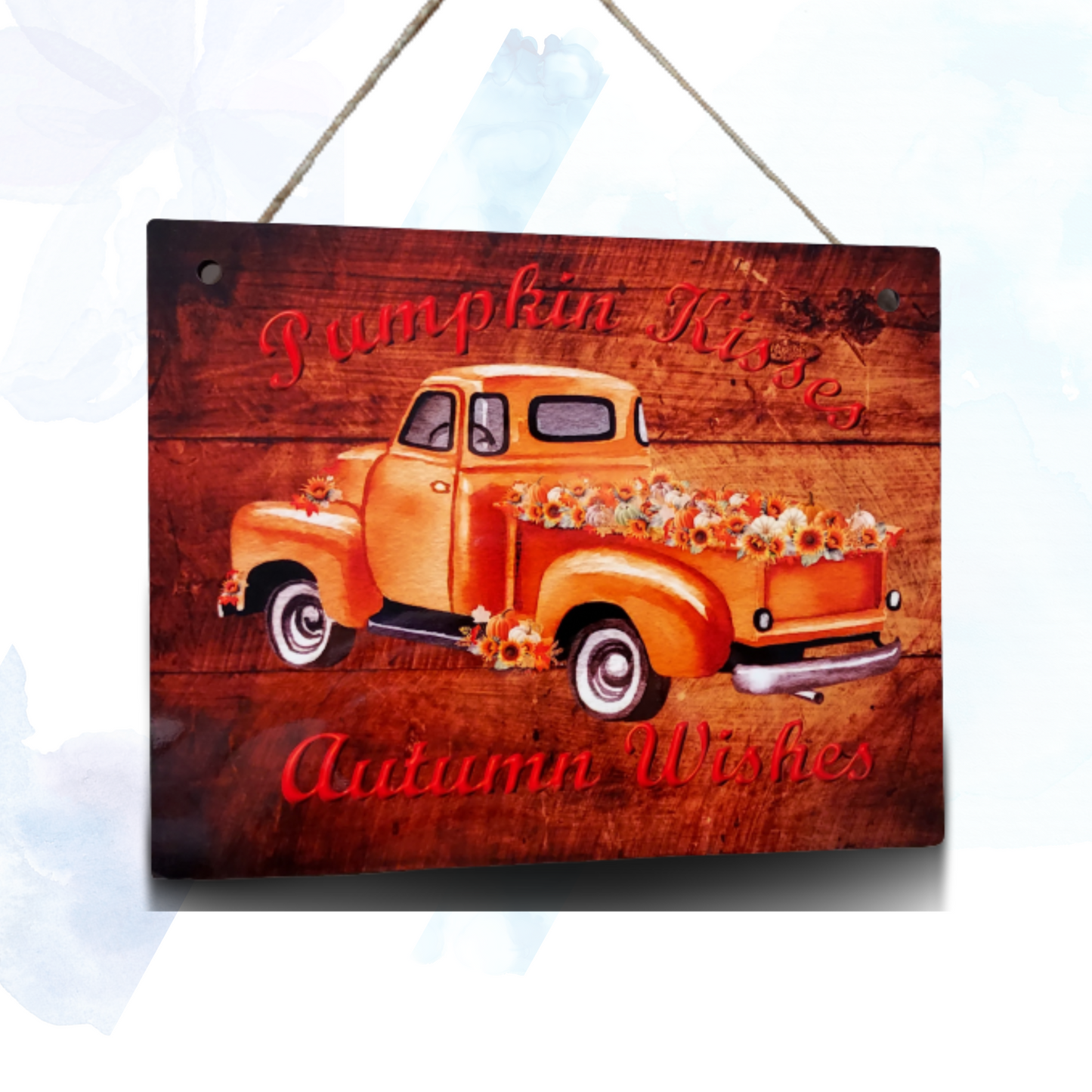 Pumpkin Kisses Autumn Wishes Hanging Sign