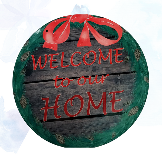 Welcome Home Wreath Hanging Home Decor Sign