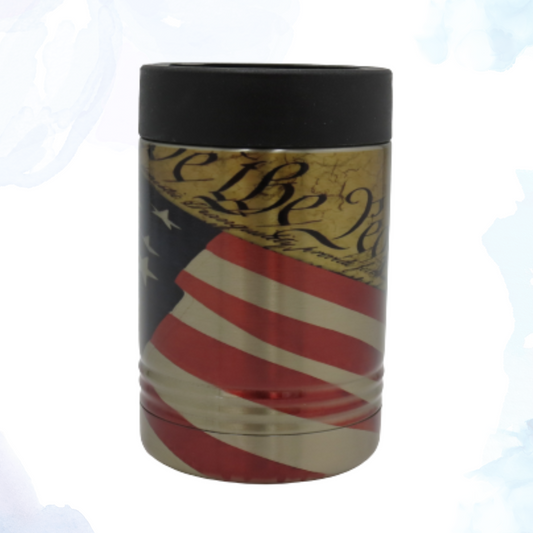 Stainless Can Koozie - We the People American Flag